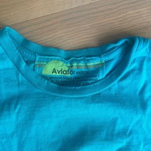 Avaiator nation Teal T-shirt with ribbed neckline